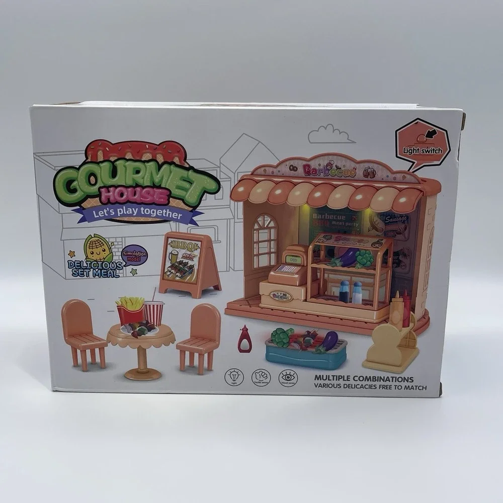Gourmet House Kids BBQ Kitchen Market Toy Playset in Box
